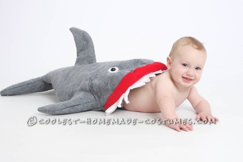Coolest Baby Shark Attack Costume Using Baby Carrier