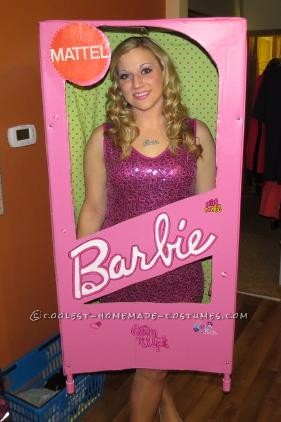 Pink and Sparkly Barbie in a Box Halloween Costume