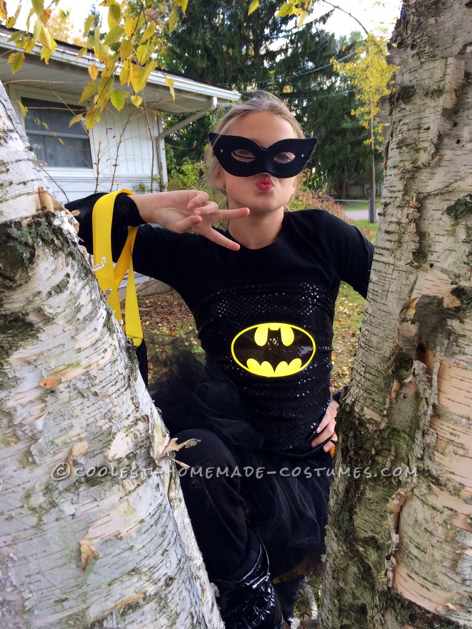 Homemade Batman Costume with a Girlie Twist