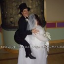 Piggyback Illusion Costume: Bride Giving her Groom a Piggyback Ride