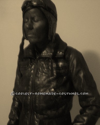 Amelia Earhart Bronze Living Statue Costume