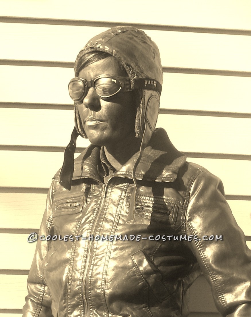 Amelia Earhart Bronze Living Statue Costume