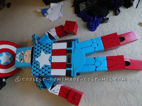 Cardboard and Duct Tape Captain America Halloween Costume