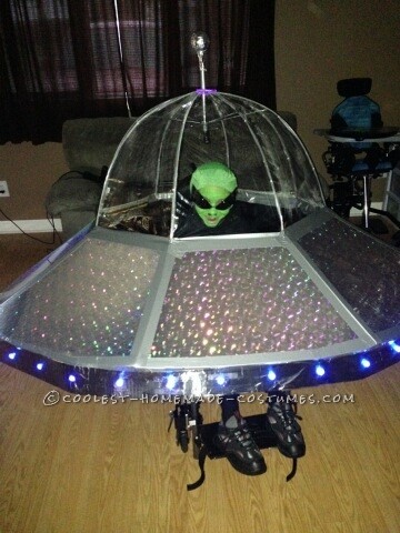Coolest Alien in a UFO Costume for a Wheelchair