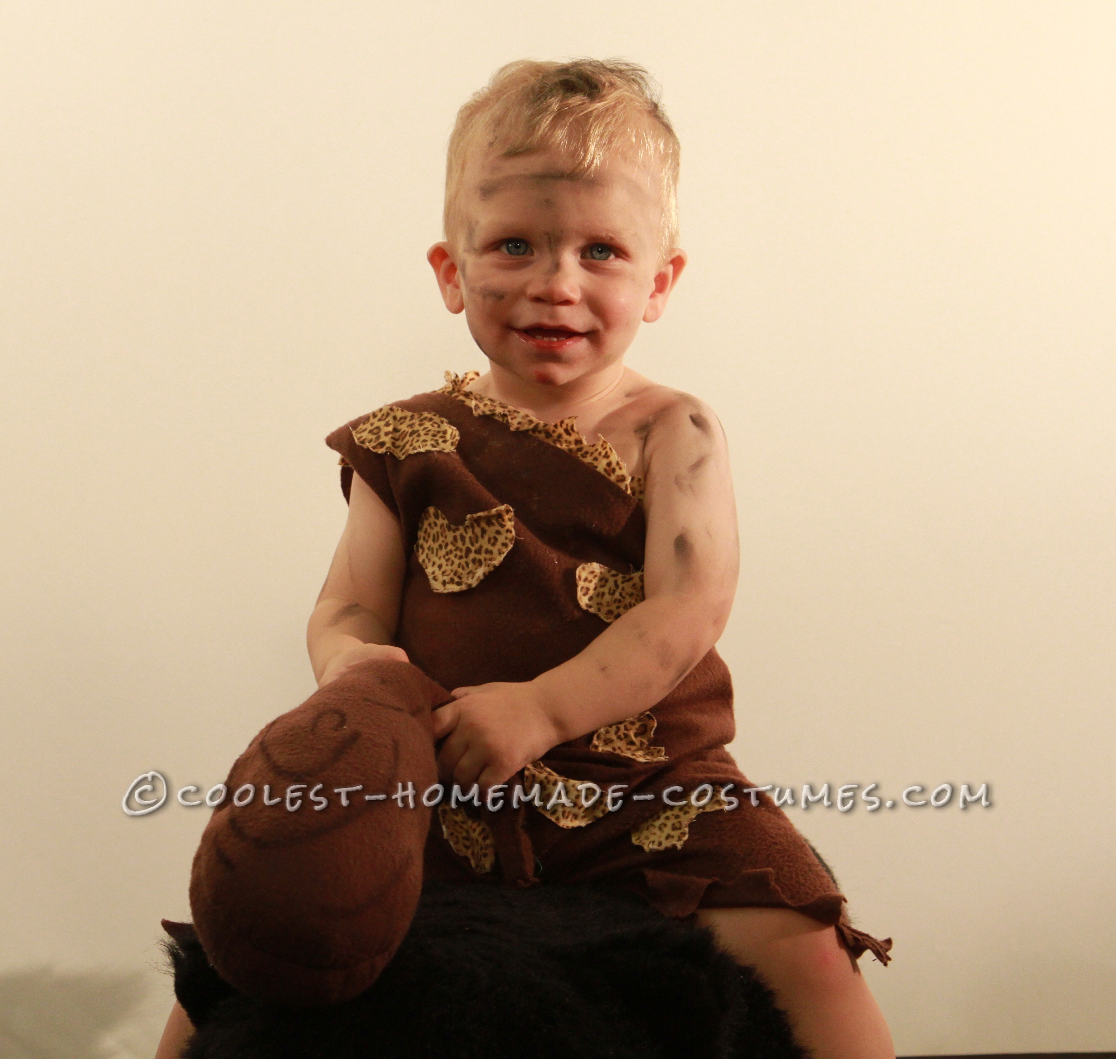 Coolest Homemade Cave Man Costume for a Toddler