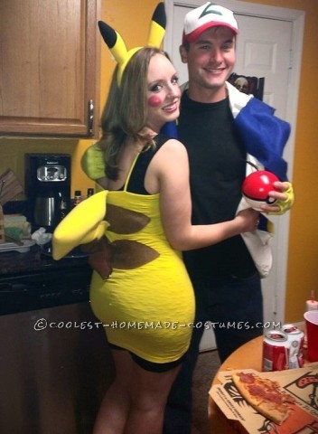 Cute Ash and Pikachu Couple Costume