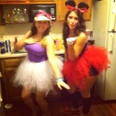 Cute Homemade Minnie Mouse and Daisy Duck Costume Duo