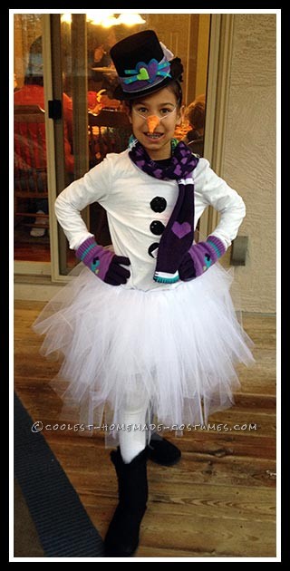 Cute Snowman Costume for Tween Girl