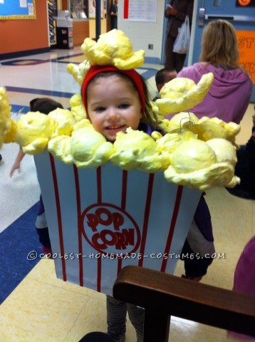 Cutest Little Popcorn Girl Costume for Halloween