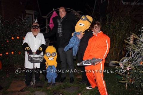 Cool Despicable Me Group Costume: Gru, Vector, Dr. Nefario and Minions