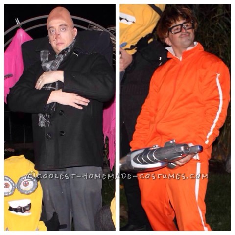 Cool Despicable Me Group Costume: Gru, Vector, Dr. Nefario and Minions