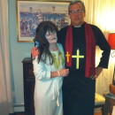 Scary Couple Costume from Exorcist: Regan and Priest