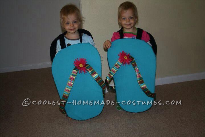 Cute Twin Toddler Halloween Costumes - Flip Flops