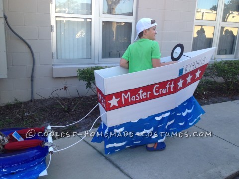 Frightened Inner Tuber Behind Bad Boat Driver Costume