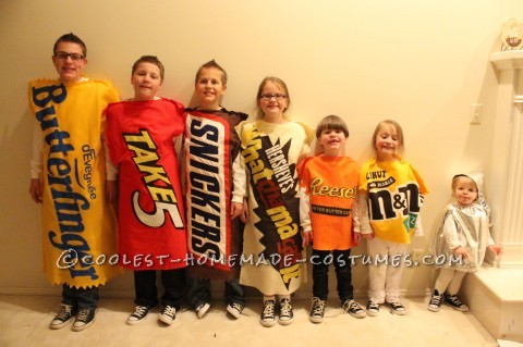 Fun Chocolate and Peanut Butter Candy Bars Family Costume