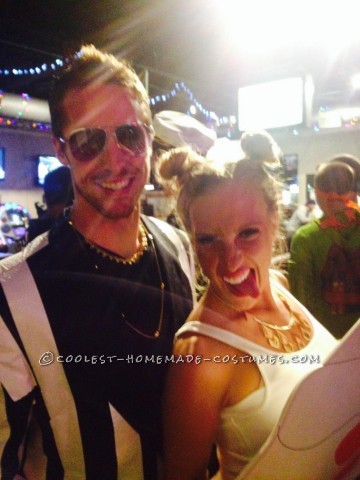 Funny Homemade Couple Costume: Miley Cyrus and Robin Thicke