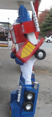 Awesome G1 Optimus Prime Costume from Recycled Materials