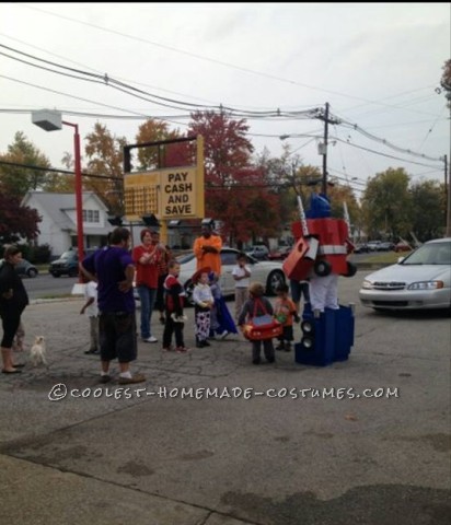 Awesome G1 Optimus Prime Costume from Recycled Materials