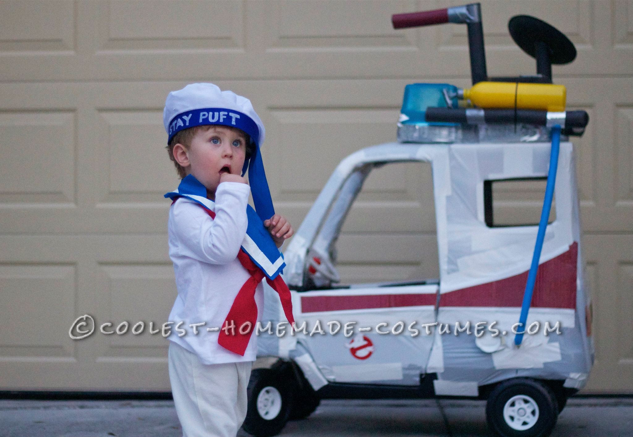 Toddler Stay Puft Marshmallow Man Costume and Stroller Ghostbuster Mobile