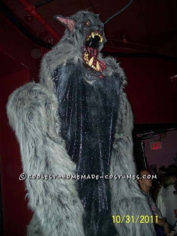 Giant Homemade Werewolf Costume on Stilts