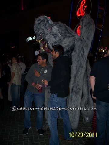 Giant Homemade Werewolf Costume on Stilts