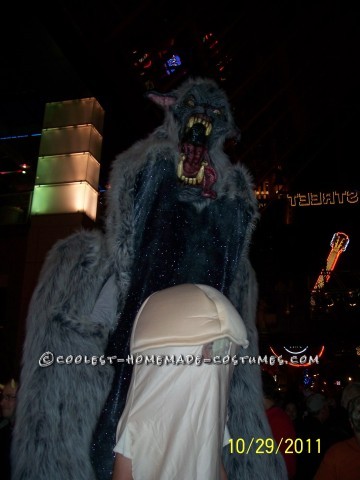 Giant Homemade Werewolf Costume on Stilts