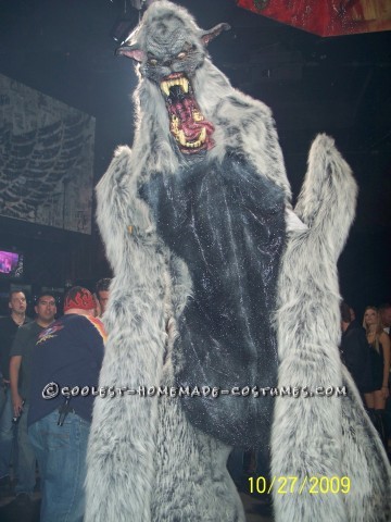 Giant Homemade Werewolf Costume on Stilts