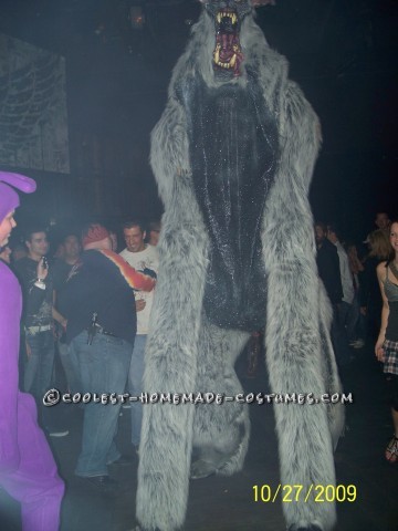 Giant Homemade Werewolf Costume on Stilts