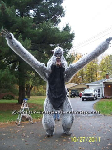 Giant Homemade Werewolf Costume on Stilts