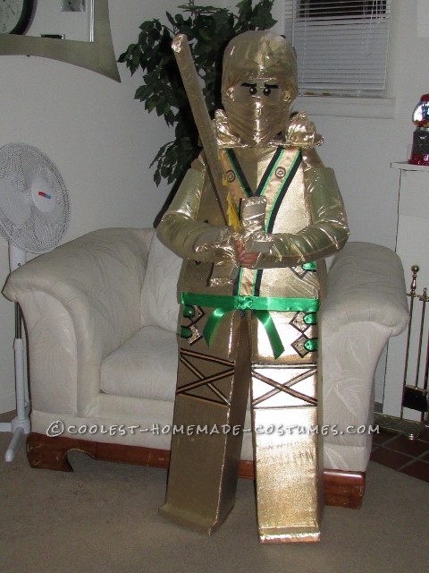 Golden Lego Ninjago Homemade Costume for a Boy