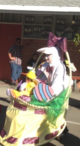 Homemade Mom and Baby Mobile Easter Basket Costume for Halloween