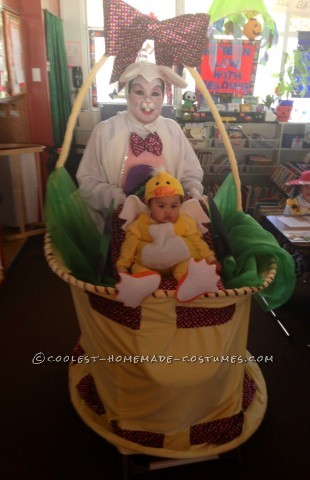 Homemade Mom and Baby Mobile Easter Basket Costume for Halloween