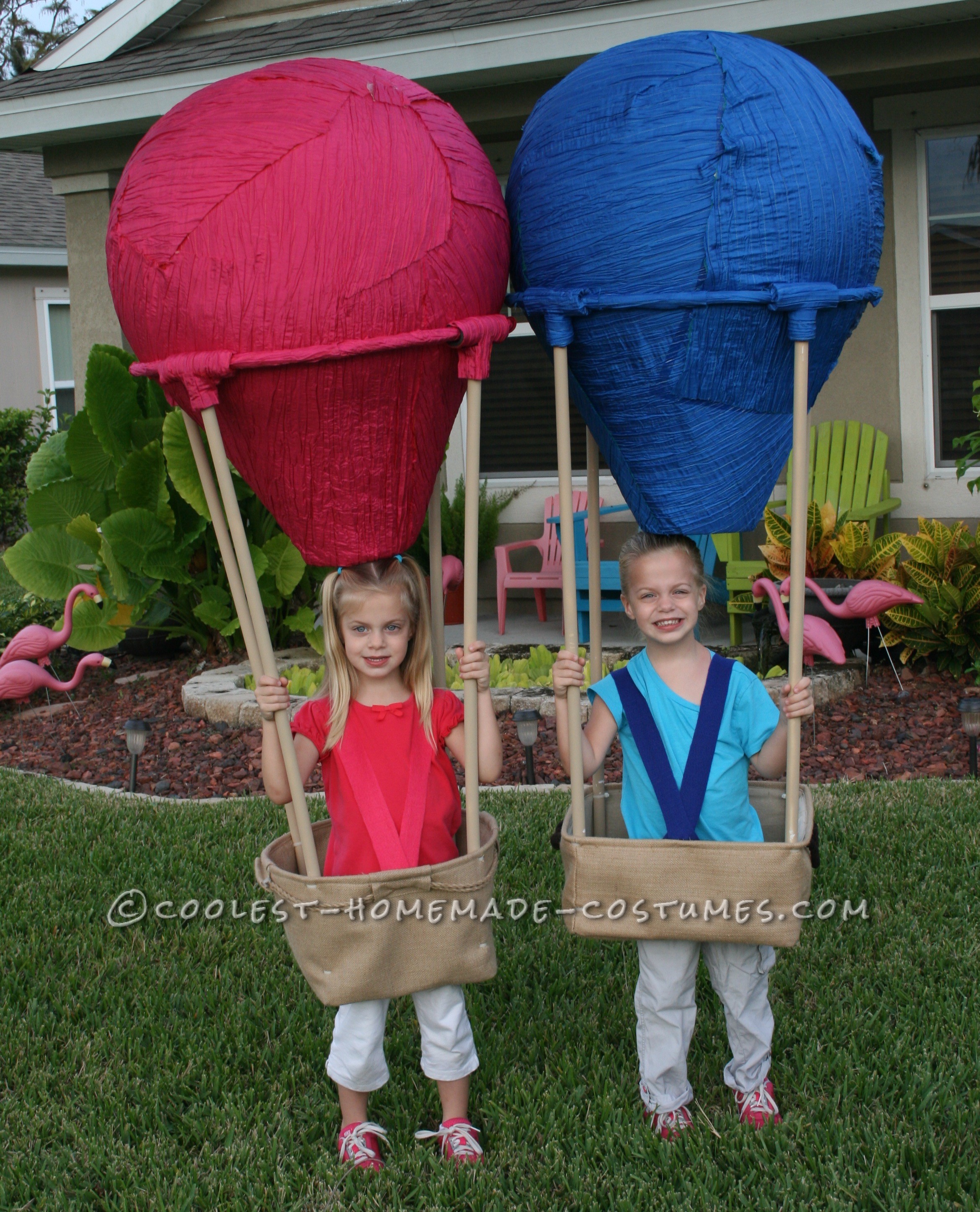 Homemade Twin Hot Air Balloons Costumes