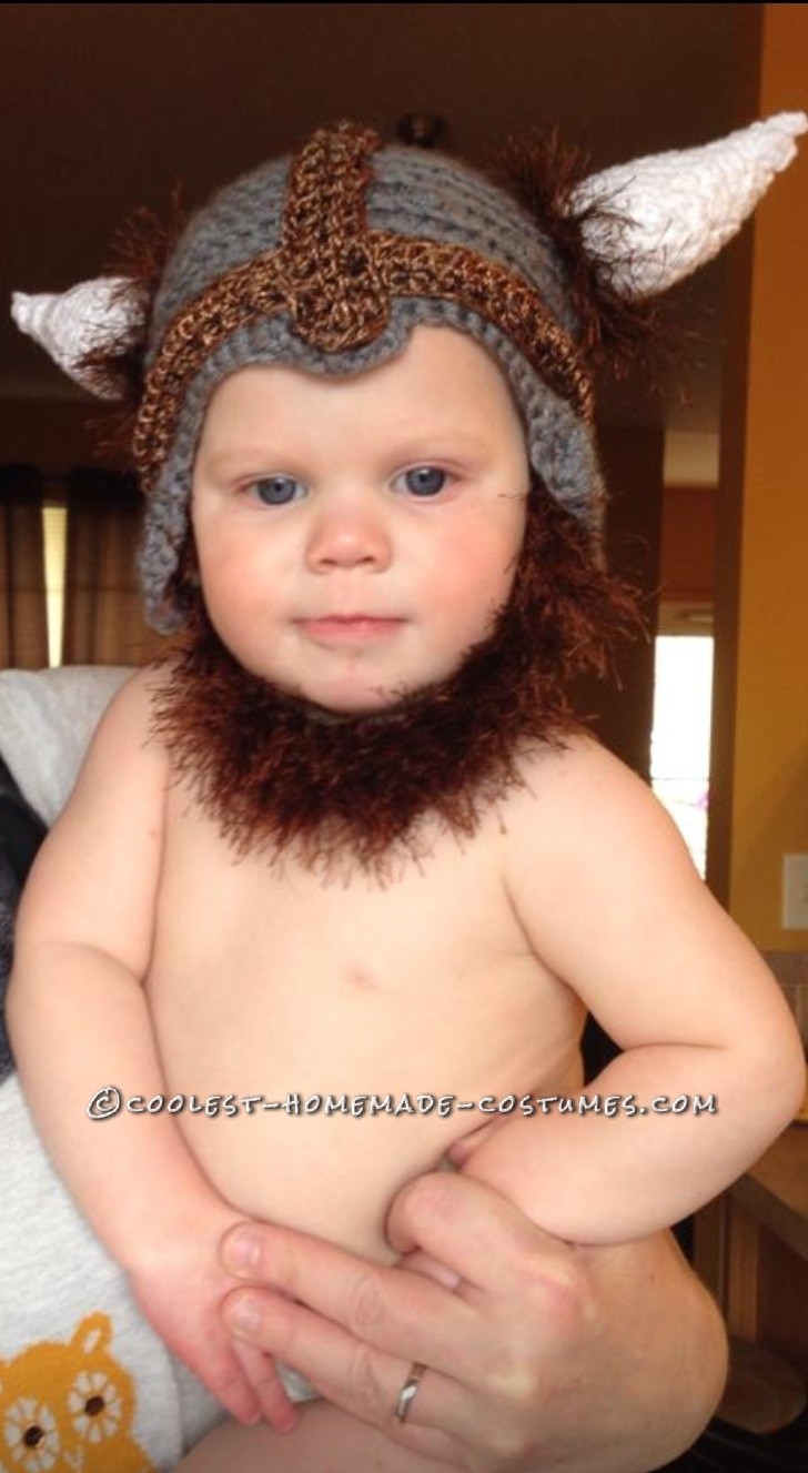 Funny (and Comfy) Baby Halloween Costume: Hudson the Baby Viking