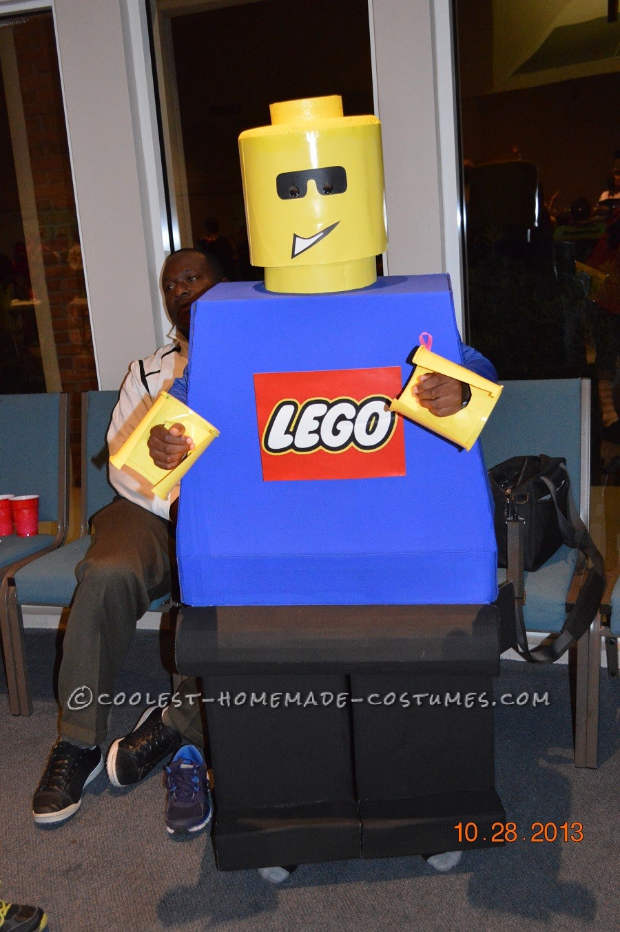 Not-So-Mini Lego Minifigure Homemade Halloween Costume