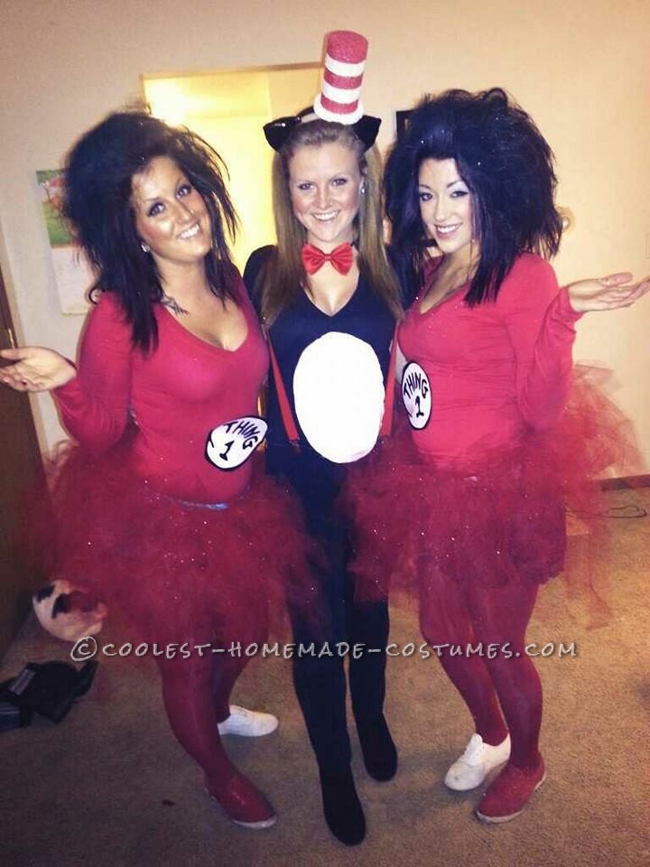 Last-Minute Sexy Girls Group Costume: Thing 1, Thing 2 and Cat in the Hat