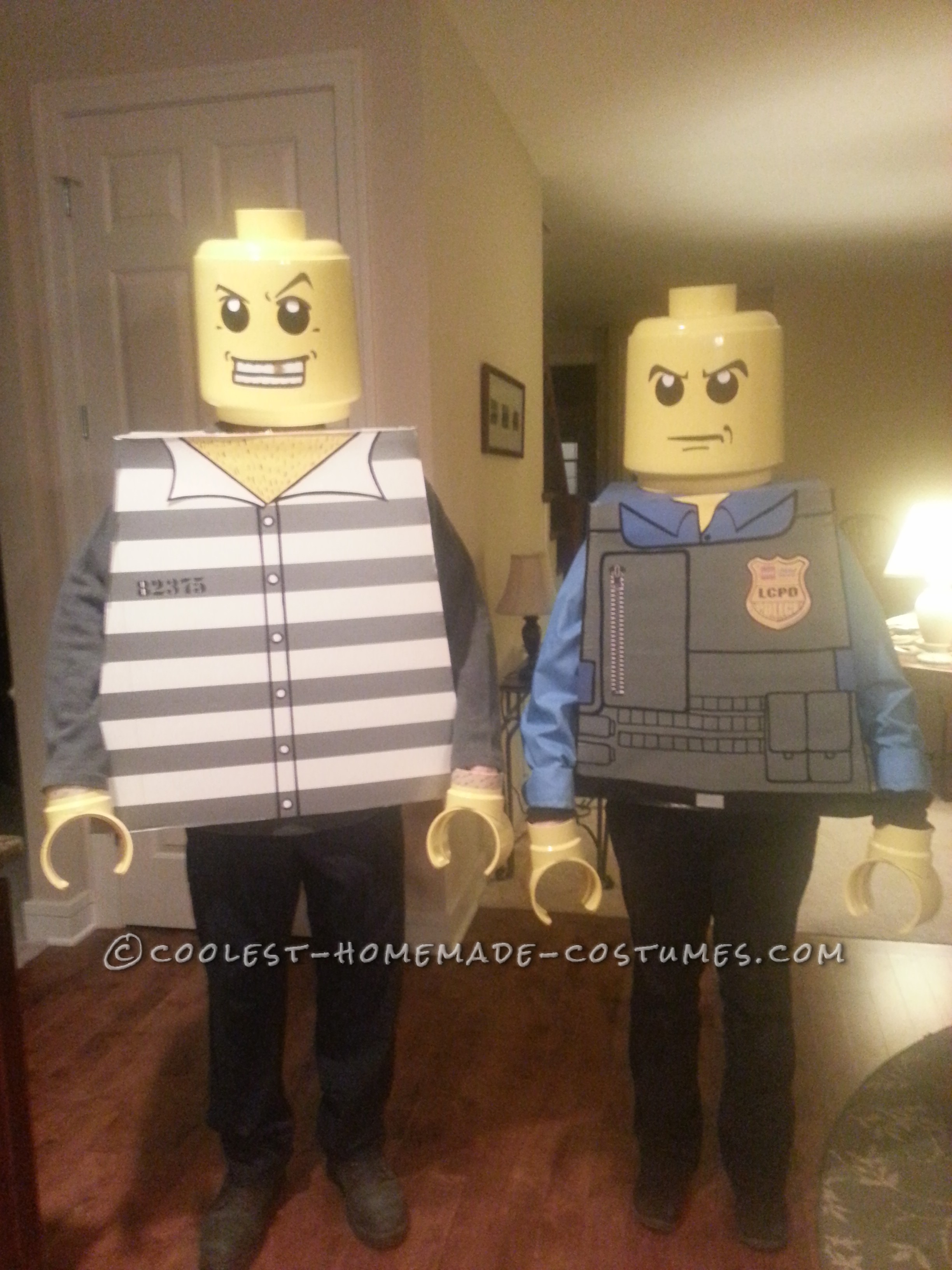 Coolest Homemade Prisoner and Policeman LEGO Minifigure Costumes