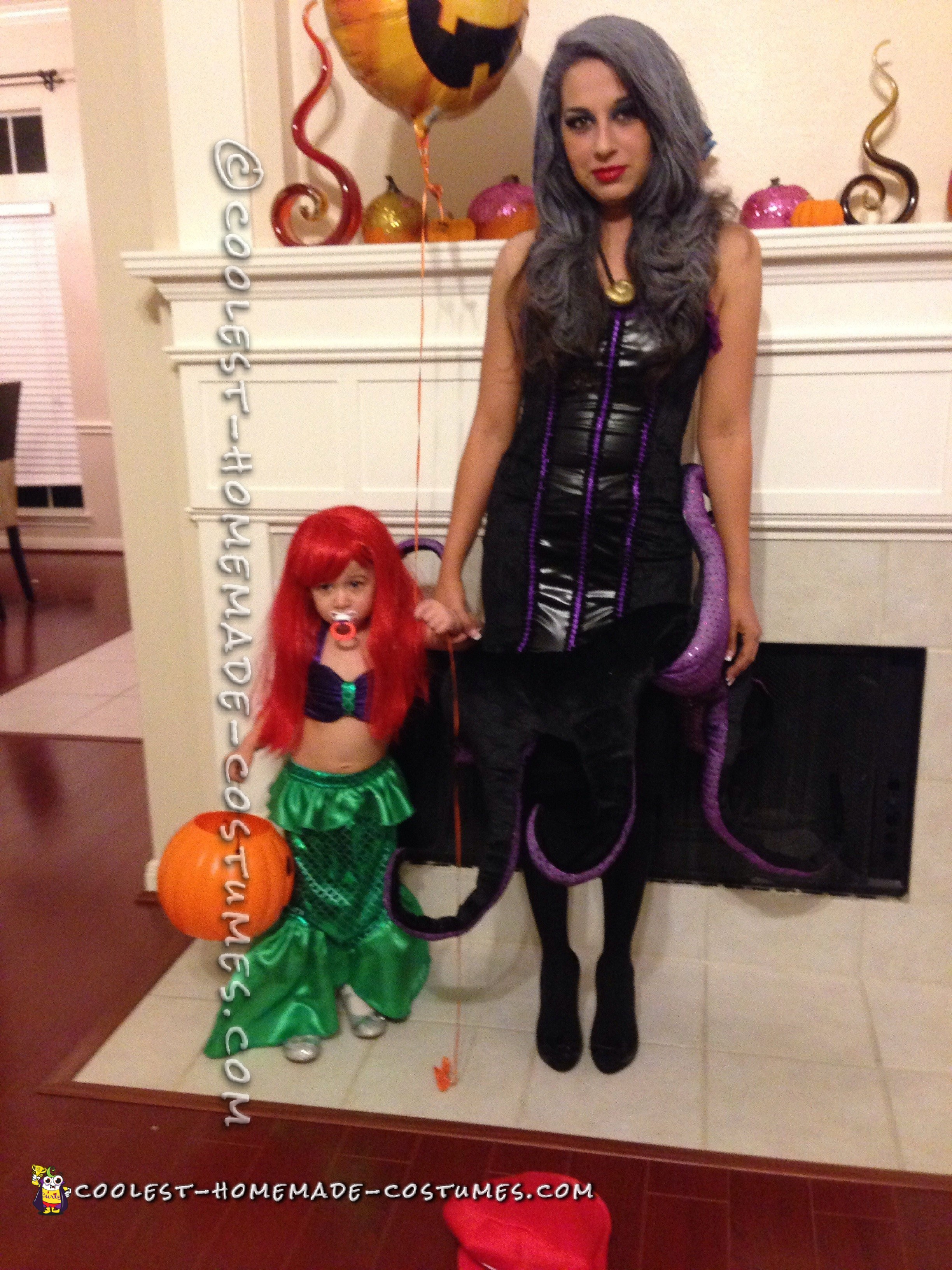 Homemade Toddler Mermaid Costume (and Mommy Ursula)