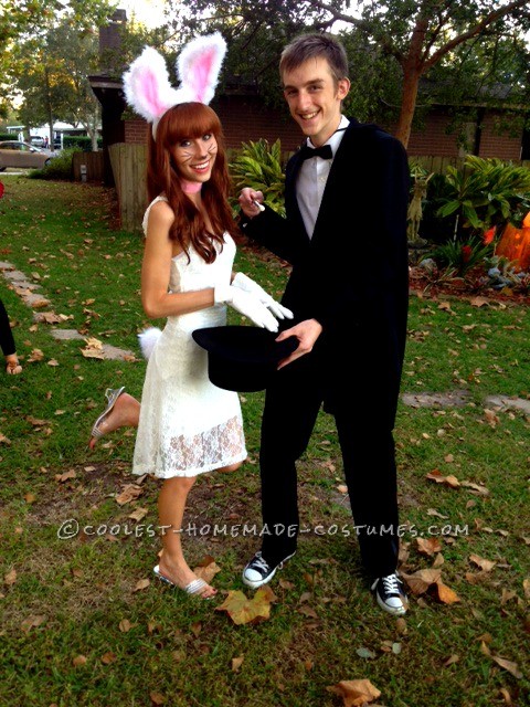 Magician and White Rabbit Couple Halloween Costume