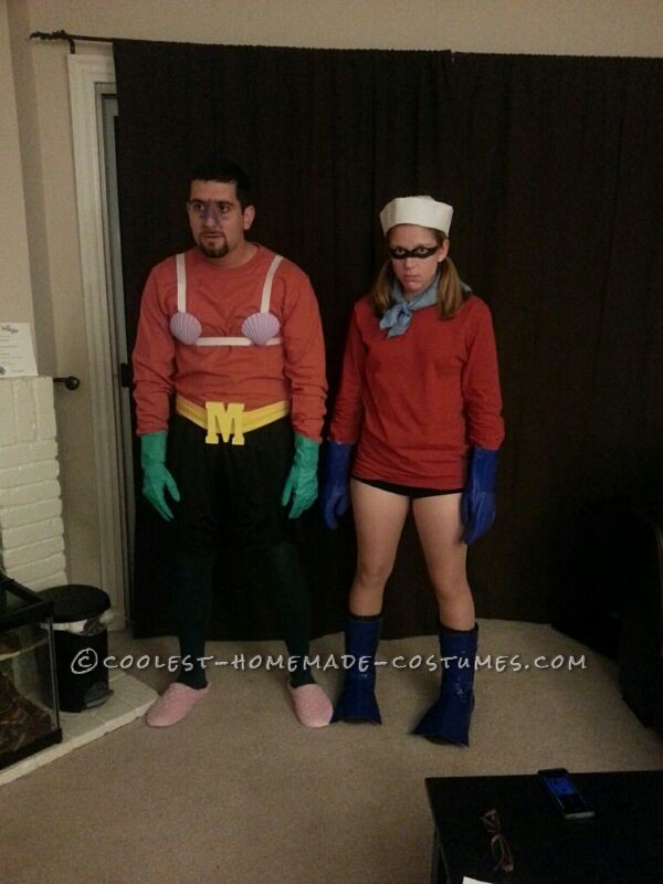 Mermaid Man and Barnacle Boy Couple Halloween Costume