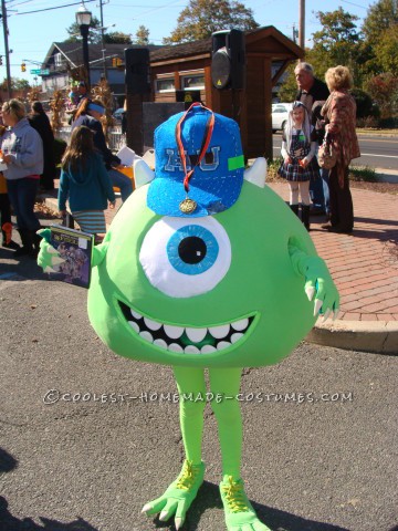 Cool Homemade Mike Wazowski Costume with Little Sister Boo