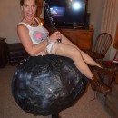 Funny Homemade Costume: Miley Cyrus on the Wrecking Ball