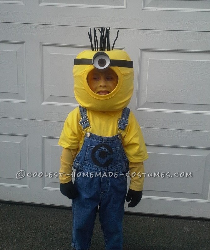 Homemade Minion Halloween Costume for a Boy