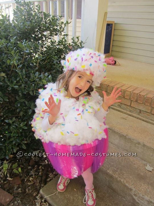 Sweet Homemade Cupcake Costume for a Girl