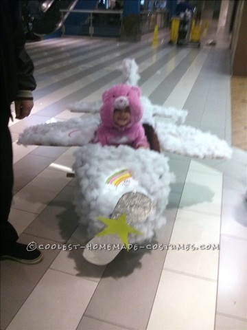 Cute DIY Toddler Costume: Care Bear Riding Her Very Own Cloud Plane