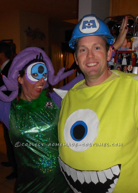 Coolest DIY Mike Wazowski and Celia Mae Costumes