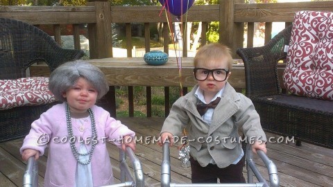 Funny DIY Toddler Couple Costume: Old Man from UP and His Old Lady