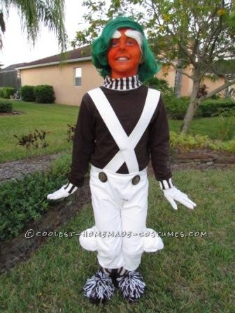 Cool Homemade Boy's Oompa Loompa Costume