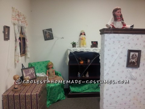 Creepy Doll Costumes in a Creepy Office Dollhouse