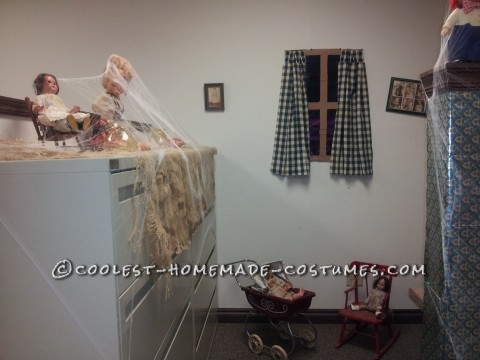 Creepy Doll Costumes in a Creepy Office Dollhouse